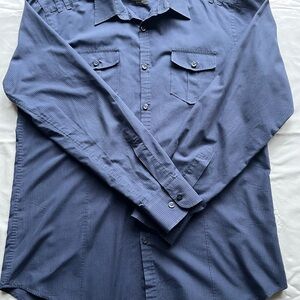 Classic Navy Casual Button-Down Shirt
